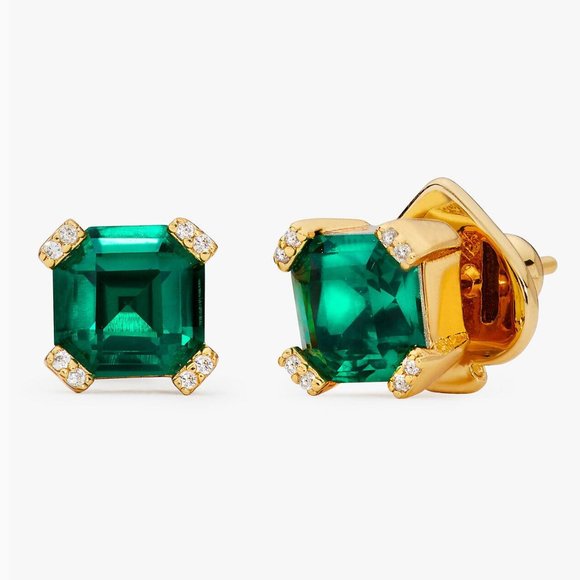kate spade Jewelry New Kate Spade Dazzle Stud Earrings In Greengold